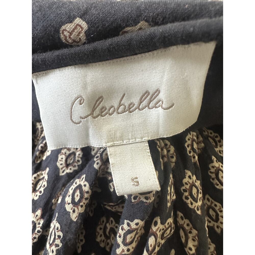 Cleobella Winter Blouse Black Brown Top Pintuck Small Peasant Boho Anthropologie - Picture 11 of 16